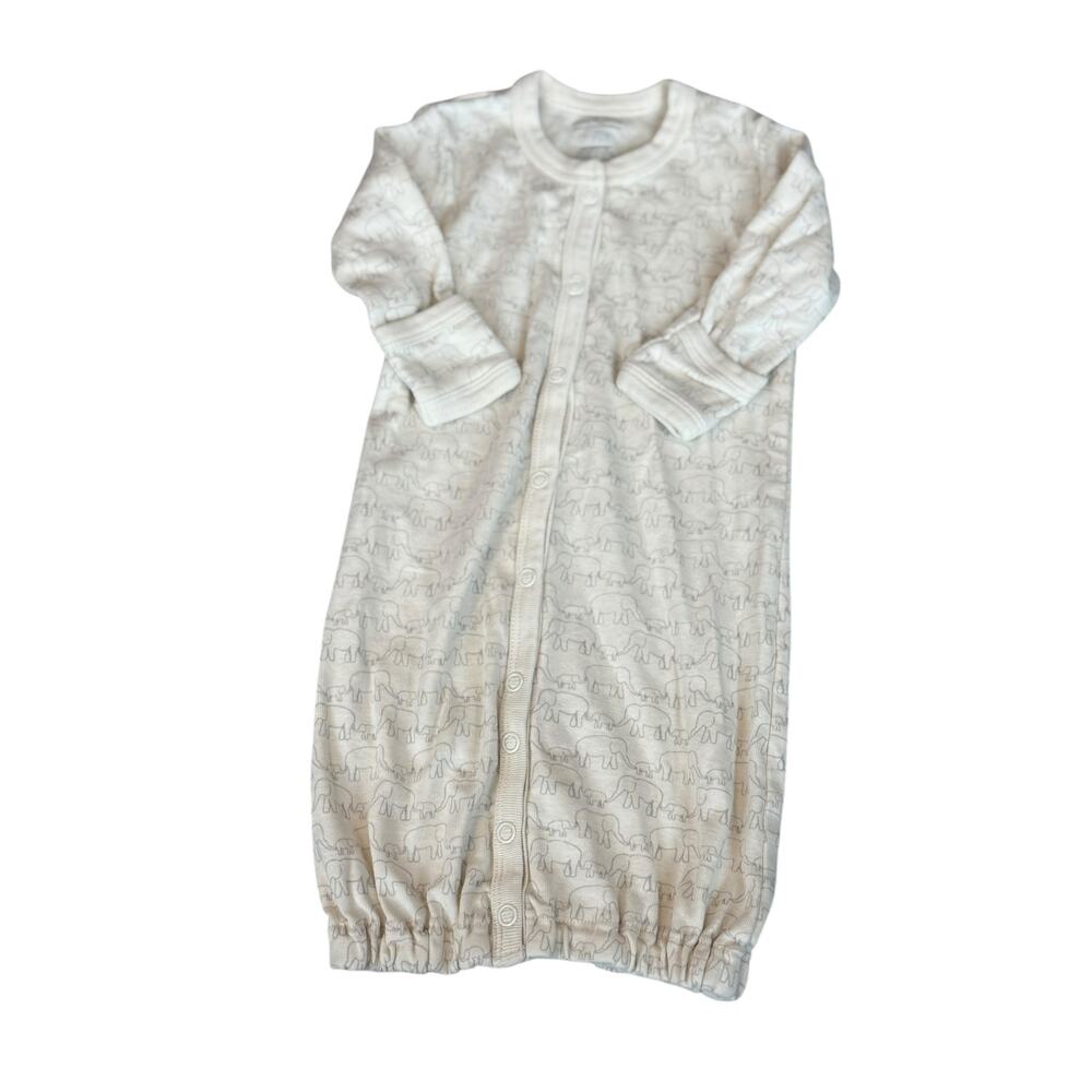Restoration Hardware Baby & Child Elephant Print Organic Cotton Gown 0-3M